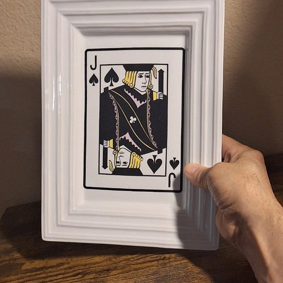 Jack of Spades Playing Card Rectangular Shaped Ceramic Appetizer Plate - Picture 4 of 11